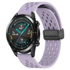 For Huawei GT2 46mm 22mm Folding Magnetic Clasp Silicone Watch Band(Purple) - 1