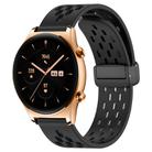For Honor Watch GS 3 22mm Folding Magnetic Clasp Silicone Watch Band(Black) - 1