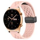 For Honor Watch GS 3 22mm Folding Magnetic Clasp Silicone Watch Band(Pink) - 1