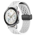 For Honor Watch GS 3i 22mm Folding Magnetic Clasp Silicone Watch Band(White) - 1