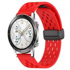 For Honor Watch GS 3i 22mm Folding Magnetic Clasp Silicone Watch Band(Red) - 1