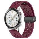 For Honor Watch GS 3i 22mm Folding Magnetic Clasp Silicone Watch Band(Wine Red) - 1