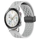 For Honor Watch GS 3i 22mm Folding Magnetic Clasp Silicone Watch Band(Light Grey) - 1