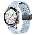 For Honor Watch GS 3i 22mm Folding Magnetic Clasp Silicone Watch Band(Light Blue) - 1