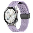 For Honor Watch GS 3i 22mm Folding Magnetic Clasp Silicone Watch Band(Purple) - 1
