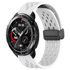 For Honor Watch GS Pro 22mm Folding Magnetic Clasp Silicone Watch Band(White) - 1