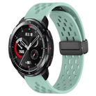 For Honor Watch GS Pro 22mm Folding Magnetic Clasp Silicone Watch Band(Teal) - 1
