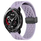 For Honor Watch GS Pro 22mm Folding Magnetic Clasp Silicone Watch Band(Purple) - 1