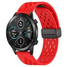 For Honor Magic Watch 2 46mm 22mm Folding Magnetic Clasp Silicone Watch Band(Red) - 1