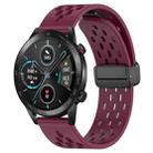 For Honor Magic Watch 2 46mm 22mm Folding Magnetic Clasp Silicone Watch Band(Wine Red) - 1