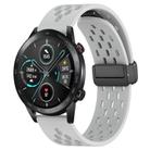 For Honor Magic Watch 2 46mm 22mm Folding Magnetic Clasp Silicone Watch Band(Light Grey) - 1