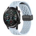 For Honor Magic Watch 2 46mm 22mm Folding Magnetic Clasp Silicone Watch Band(Light Blue) - 1
