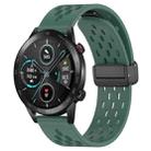 For Honor Magic Watch 2 46mm 22mm Folding Magnetic Clasp Silicone Watch Band(Dark Green) - 1