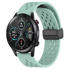 For Honor Magic Watch 2 46mm 22mm Folding Magnetic Clasp Silicone Watch Band(Teal) - 1