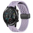 For Honor Magic Watch 2 46mm 22mm Folding Magnetic Clasp Silicone Watch Band(Purple) - 1