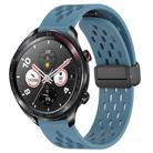 For Honor Watch Dream 22mm Folding Magnetic Clasp Silicone Watch Band(Blue) - 1