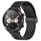 For Honor Watch Dream 22mm Folding Magnetic Clasp Silicone Watch Band(Black) - 1