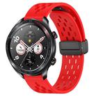For Honor Watch Dream 22mm Folding Magnetic Clasp Silicone Watch Band(Red) - 1