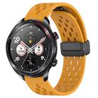 For Honor Watch Dream 22mm Folding Magnetic Clasp Silicone Watch Band(Yellow) - 1