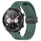 For Honor Watch Dream 22mm Folding Magnetic Clasp Silicone Watch Band(Dark Green) - 1