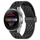 For Huawei Watch 3 Pro New 22mm Folding Magnetic Clasp Silicone Watch Band(Black) - 1