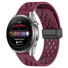 For Huawei Watch 3 Pro New 22mm Folding Magnetic Clasp Silicone Watch Band(Wine Red) - 1