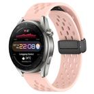 For Huawei Watch 3 Pro New 22mm Folding Magnetic Clasp Silicone Watch Band(Pink) - 1