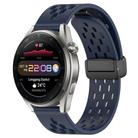 For Huawei Watch 3 Pro New 22mm Folding Magnetic Clasp Silicone Watch Band(Midnight Blue) - 1