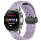 For Huawei Watch 3 Pro New 22mm Folding Magnetic Clasp Silicone Watch Band(Purple) - 1