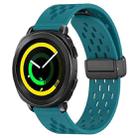 For Samsung Galaxy Gear Sport 20mm Folding Magnetic Clasp Silicone Watch Band(Green) - 1