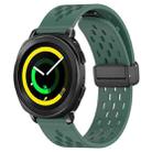 For Samsung Galaxy Gear Sport 20mm Folding Magnetic Clasp Silicone Watch Band(Dark Green) - 1