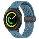 For Samsung Galaxy Gear Sport 20mm Folding Magnetic Clasp Silicone Watch Band(Blue) - 1