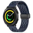 For Samsung Galaxy Gear Sport 20mm Folding Magnetic Clasp Silicone Watch Band(Midnight Blue) - 1