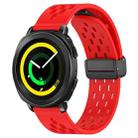 For Samsung Galaxy Gear Sport 20mm Folding Magnetic Clasp Silicone Watch Band(Red) - 1