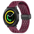 For Samsung Galaxy Gear Sport 20mm Folding Magnetic Clasp Silicone Watch Band(Wine Red) - 1