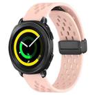 For Samsung Galaxy Gear Sport 20mm Folding Magnetic Clasp Silicone Watch Band(Light Pink) - 1