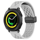 For Samsung Galaxy Gear Sport 20mm Folding Magnetic Clasp Silicone Watch Band(Light Gray) - 1