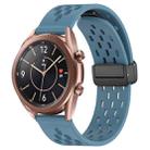 For Samsung Galaxy Watch3 41mm 20mm Folding Magnetic Clasp Silicone Watch Band(Blue) - 1