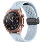 For Samsung Galaxy Watch3 41mm 20mm Folding Magnetic Clasp Silicone Watch Band(Light Blue) - 1