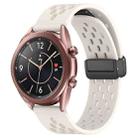For Samsung Galaxy Watch3 41mm 20mm Folding Magnetic Clasp Silicone Watch Band(Starlight Color) - 1