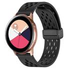 For Samsung Galaxy Watch Active 20mm Folding Magnetic Clasp Silicone Watch Band(Black) - 1