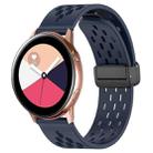 For Samsung Galaxy Watch Active 20mm Folding Magnetic Clasp Silicone Watch Band(Midnight Blue) - 1