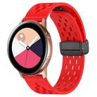 For Samsung Galaxy Watch Active 20mm Folding Magnetic Clasp Silicone Watch Band(Red) - 1