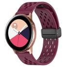 For Samsung Galaxy Watch Active 20mm Folding Magnetic Clasp Silicone Watch Band(Wine Red) - 1