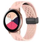 For Samsung Galaxy Watch Active 20mm Folding Magnetic Clasp Silicone Watch Band(Light Pink) - 1