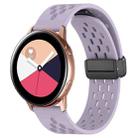 For Samsung Galaxy Watch Active 20mm Folding Magnetic Clasp Silicone Watch Band(Purple) - 1