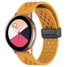 For Samsung Galaxy Watch Active 20mm Folding Magnetic Clasp Silicone Watch Band(Yellow) - 1