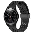 For Samsung Gear S2 Classic 20mm Folding Magnetic Clasp Silicone Watch Band(Black) - 1