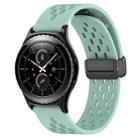 For Samsung Gear S2 Classic 20mm Folding Magnetic Clasp Silicone Watch Band(Teal) - 1