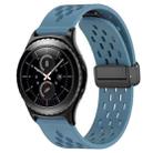 For Samsung Gear S2 Classic 20mm Folding Magnetic Clasp Silicone Watch Band(Blue) - 1